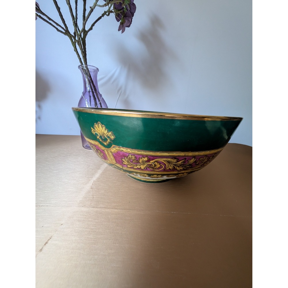 Green Decorative Bowl Gold Andrea‎ by Sadek Vintage Chinoiserie Style Home Decor